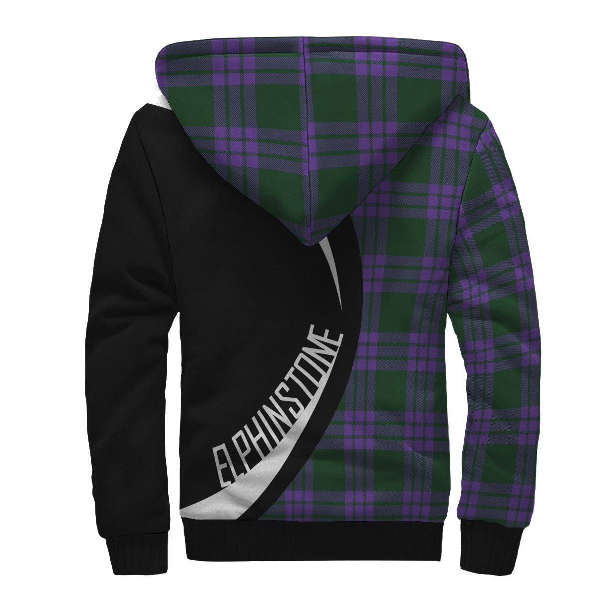 Elphinstone Tartan Crest Sherpa Hoodie - Circle Style