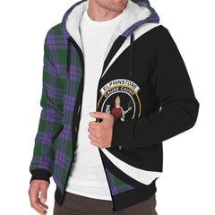 Elphinstone Tartan Crest Sherpa Hoodie - Circle Style