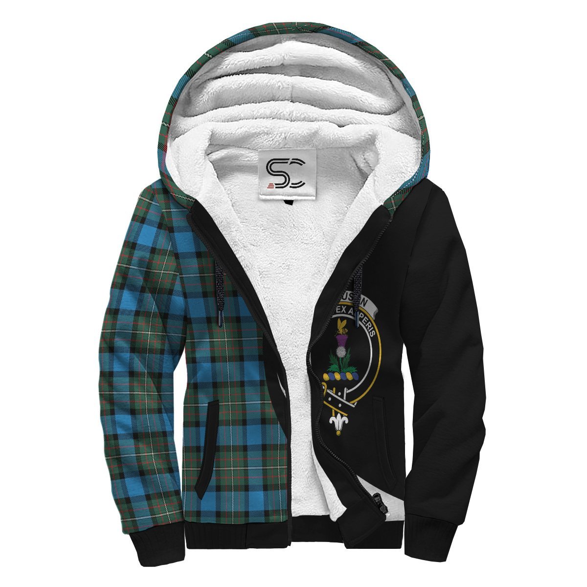 Fergusson Ancient Tartan Crest Sherpa Hoodie - Circle Style