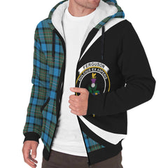 Fergusson Ancient Tartan Crest Sherpa Hoodie - Circle Style