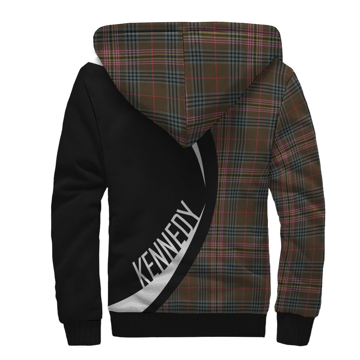 Kennedy Weathered Tartan Crest Sherpa Hoodie - Circle Style