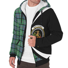 MacThomas Ancient Tartan Crest Sherpa Hoodie - Circle Style