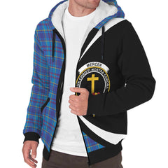 Mercer Modern Tartan Crest Sherpa Hoodie - Circle Style