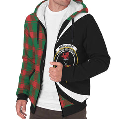 Middleton Modern Tartan Crest Sherpa Hoodie - Circle Style