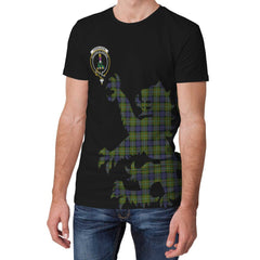 Fergusson Modern Tartan Crest Lion Style T-shirt