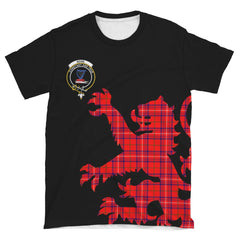 Rose Modern Tartan Clan Crest Lion & Thistle T-Shirt