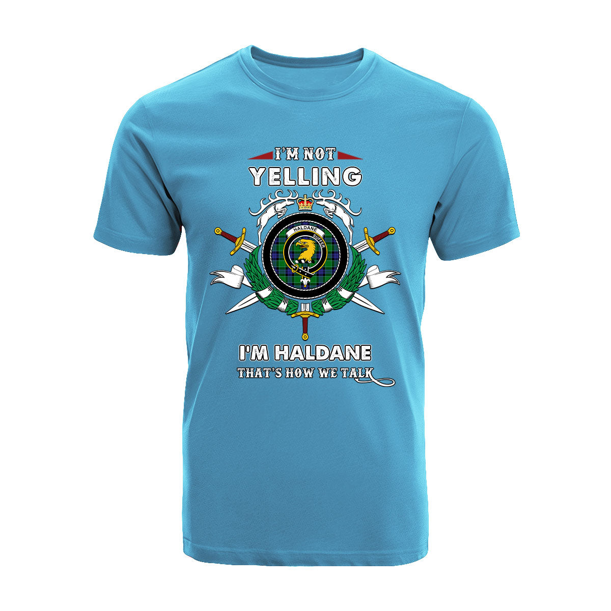 Haldane Tartan Crest T-shirt - I'm not yelling style