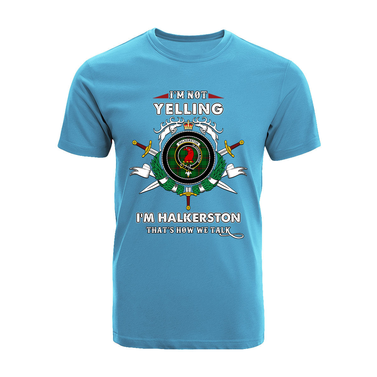 Haliburton Tartan Crest T-shirt - I'm not yelling style