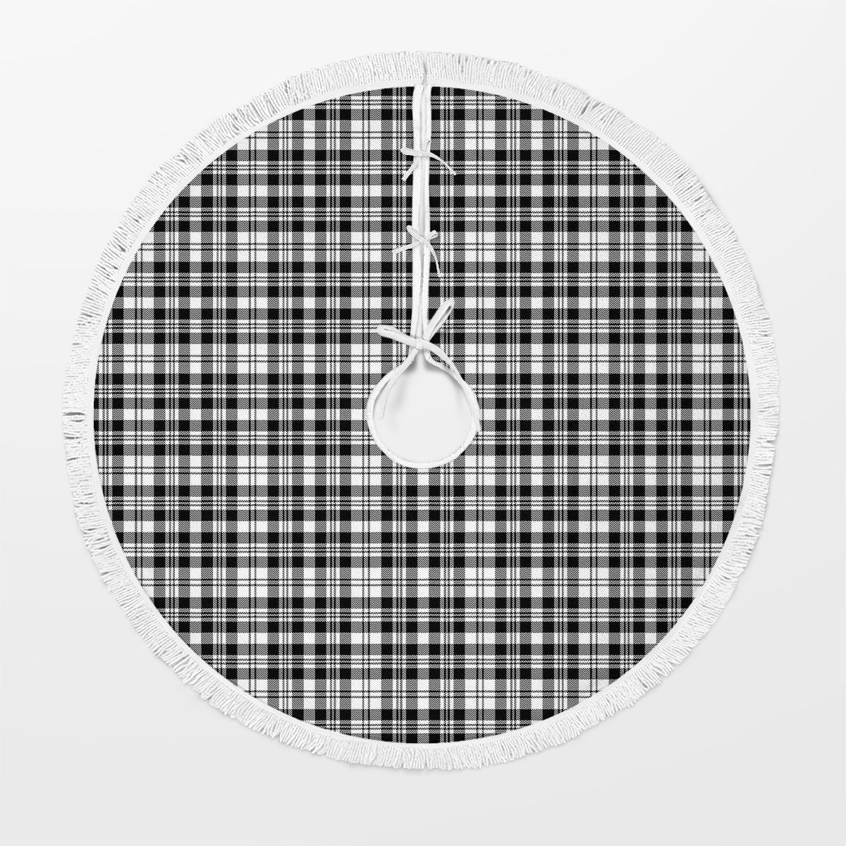 Scott Black & White Modern Tartan Christmas Tree Skirt