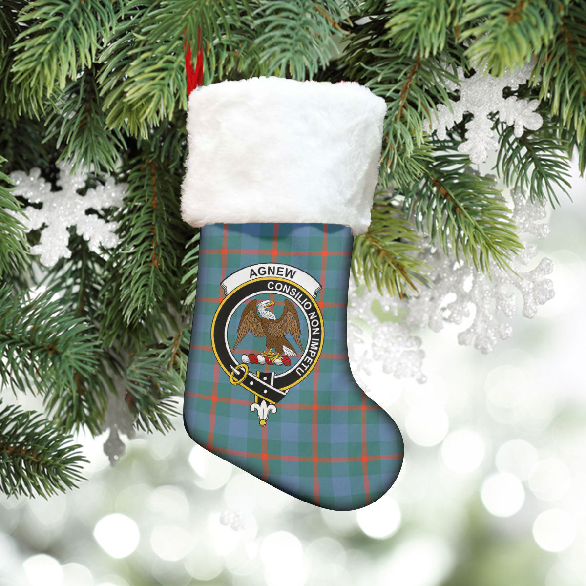 Agnew Ancient Tartan Crest Christmas Stocking
