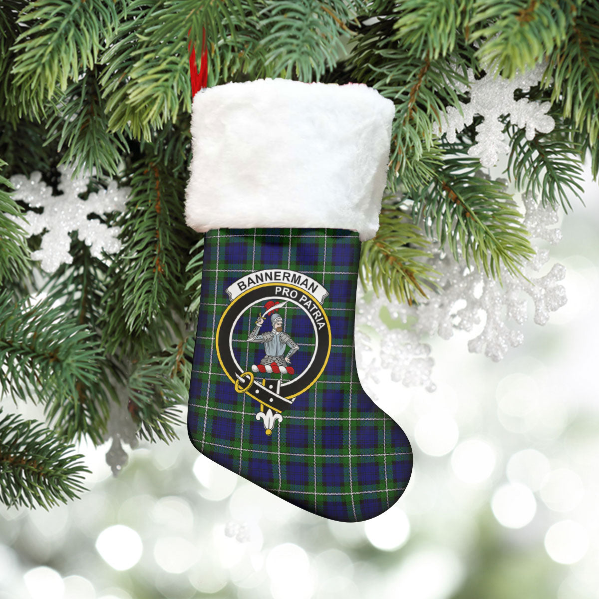 Bannerman Tartan Crest Christmas Stocking