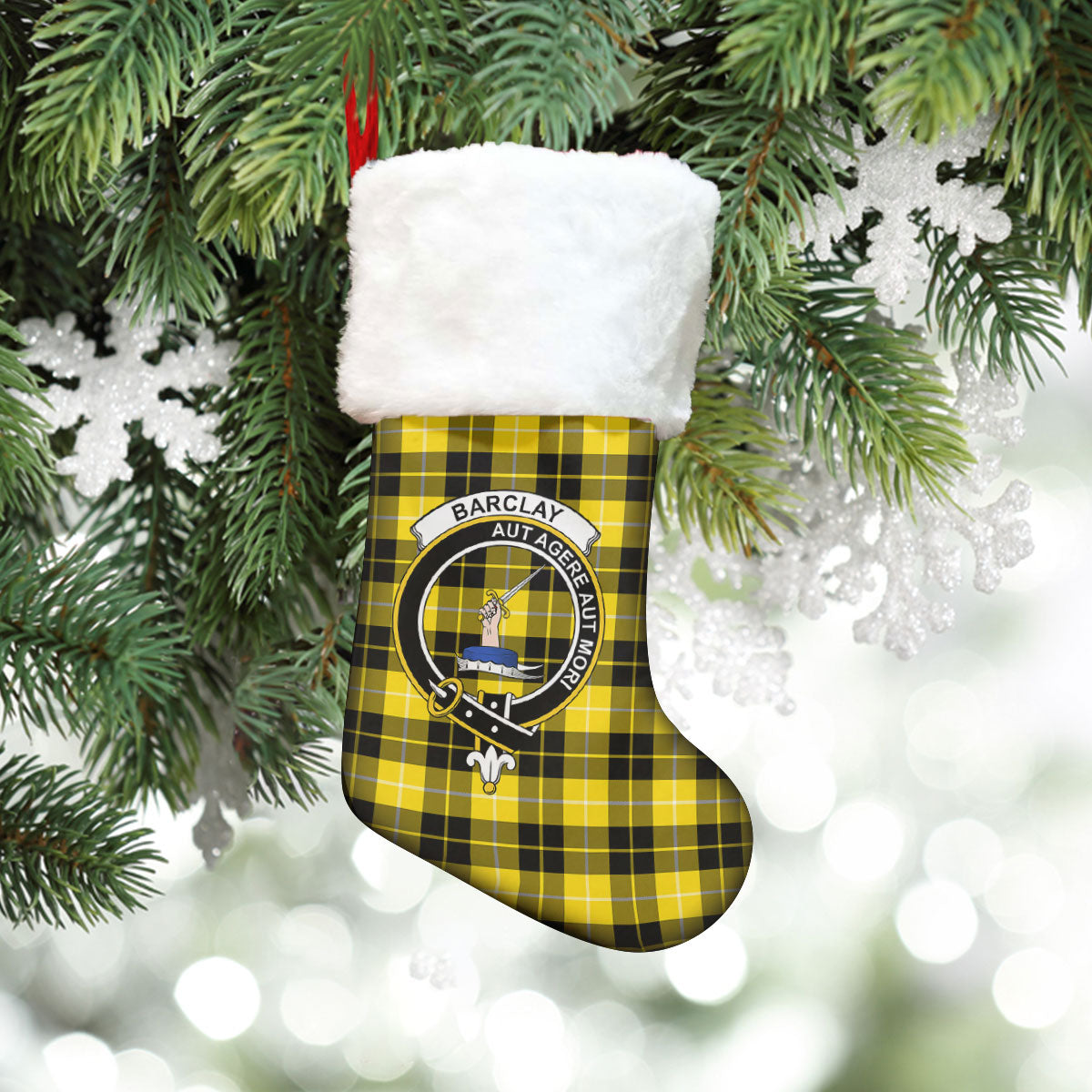 Barclay Dress Modern Tartan Crest Christmas Stocking