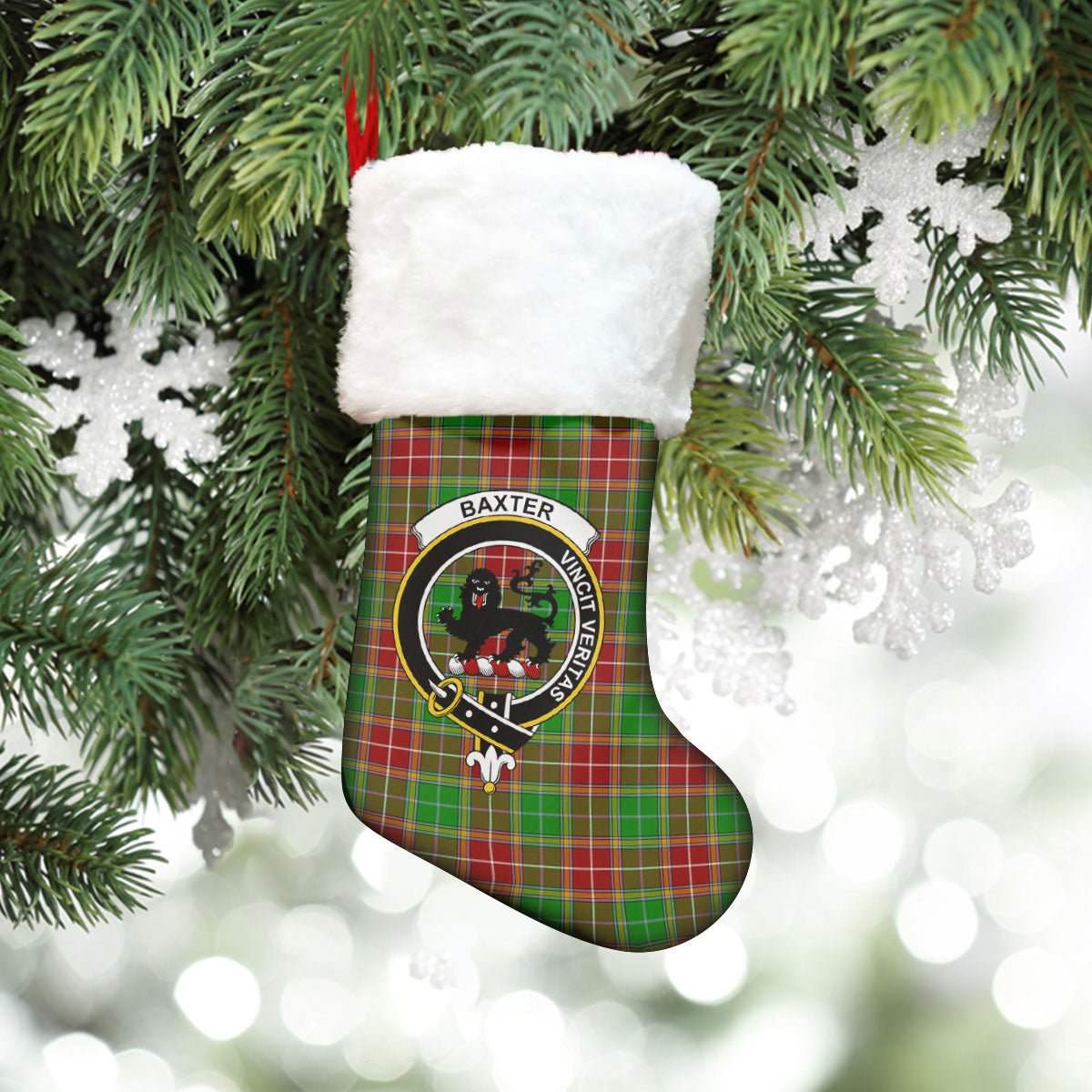 Baxter Modern Tartan Crest Christmas Stocking