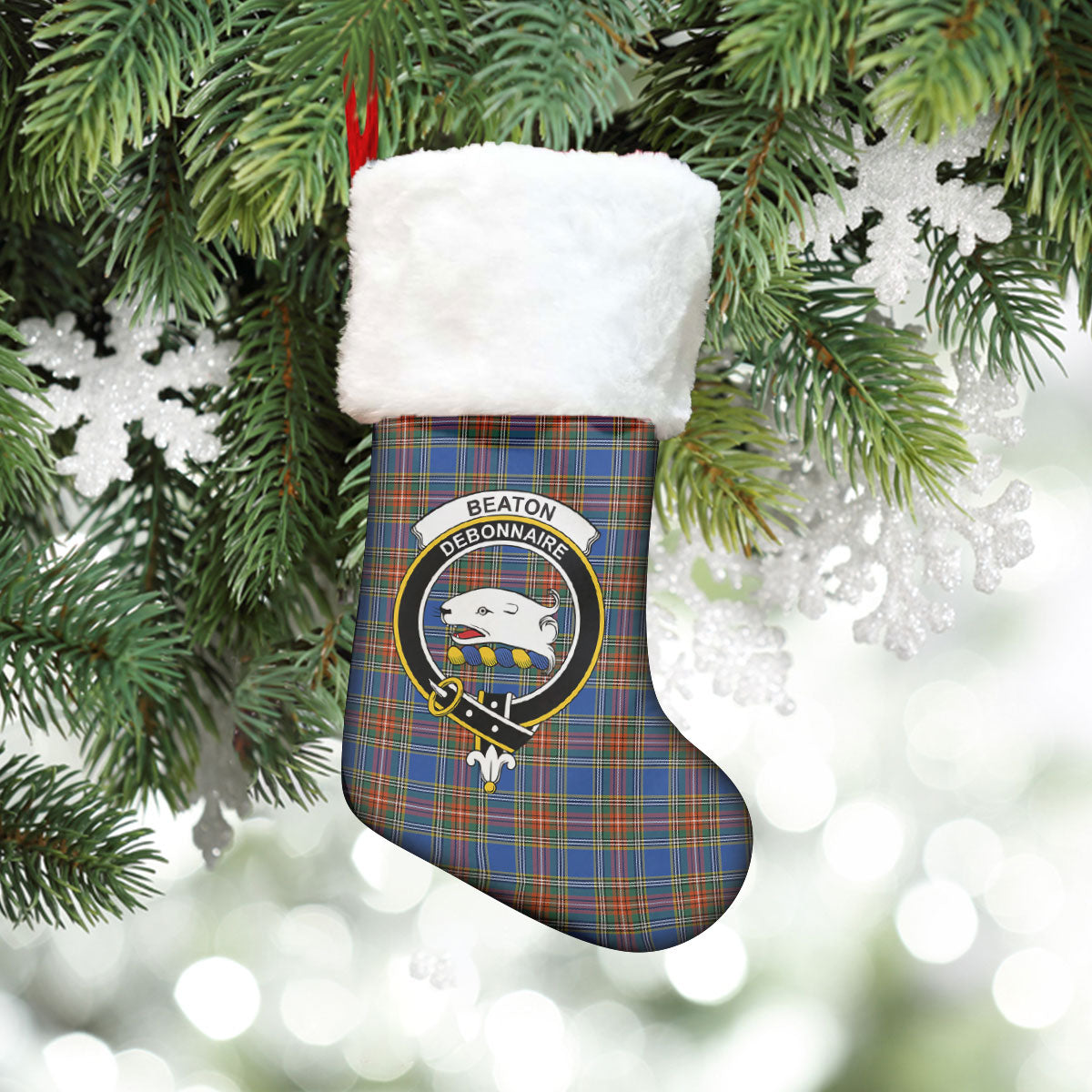 Beaton Ancient Tartan Crest Christmas Stocking