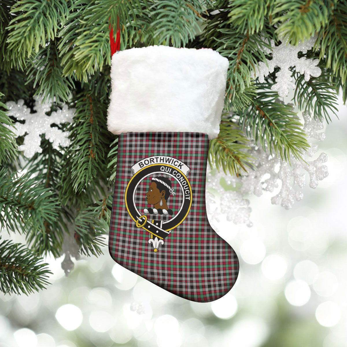 Borthwick Ancient Tartan Crest Christmas Stocking