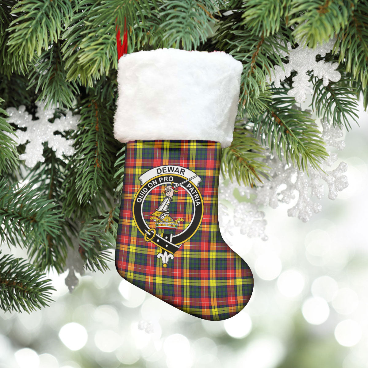 Dewar Tartan Crest Christmas Stocking