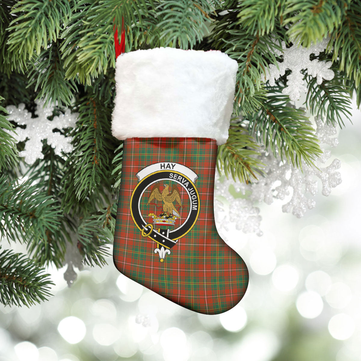 Hay Ancient Tartan Crest Christmas Stocking