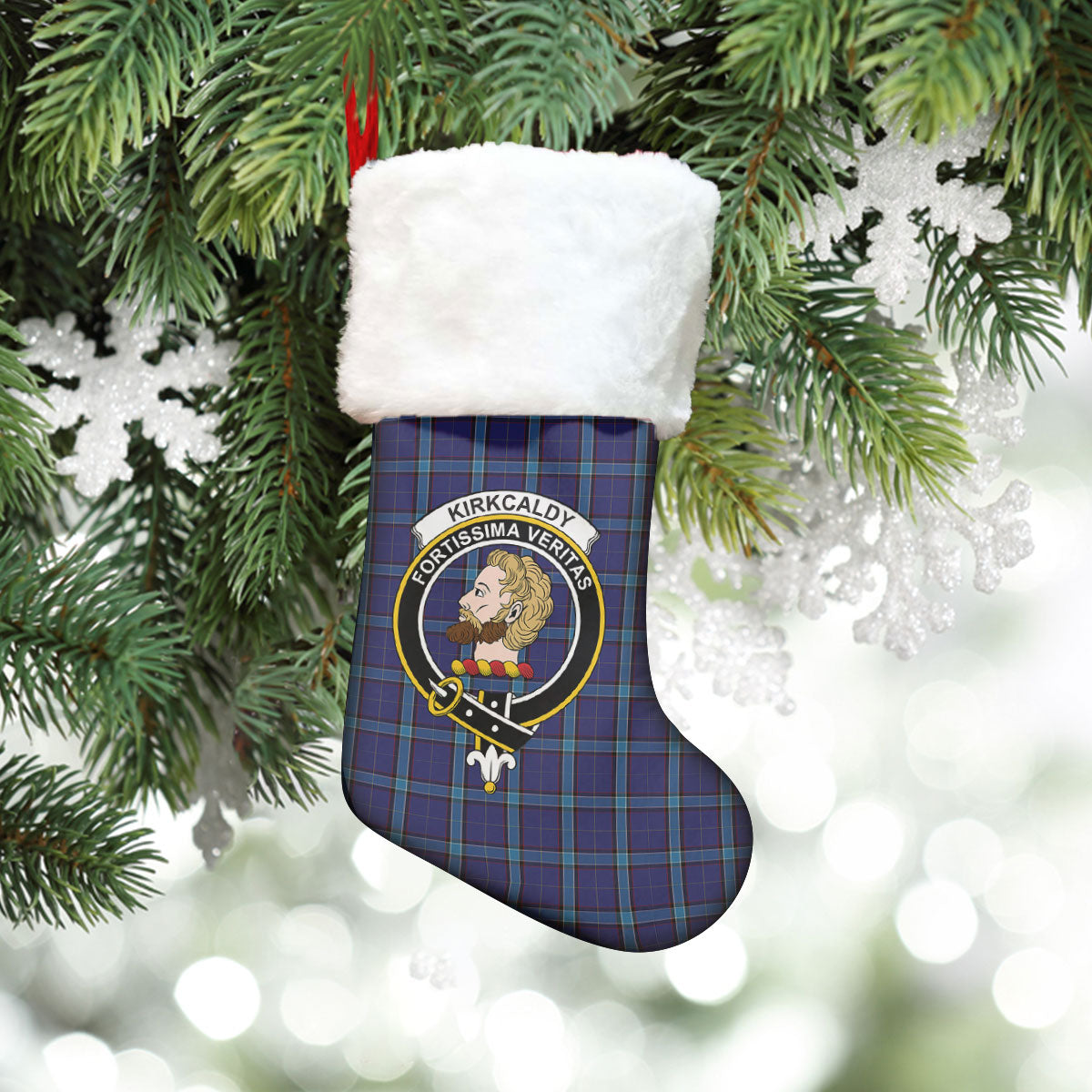 Kirkcaldy Tartan Crest Christmas Stocking