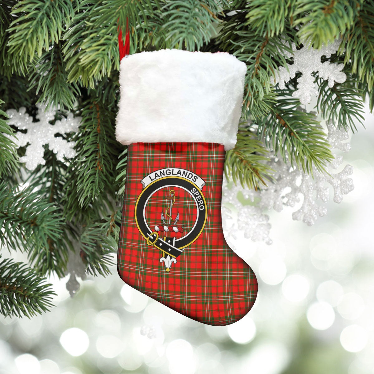 Langlands Tartan Crest Christmas Stocking