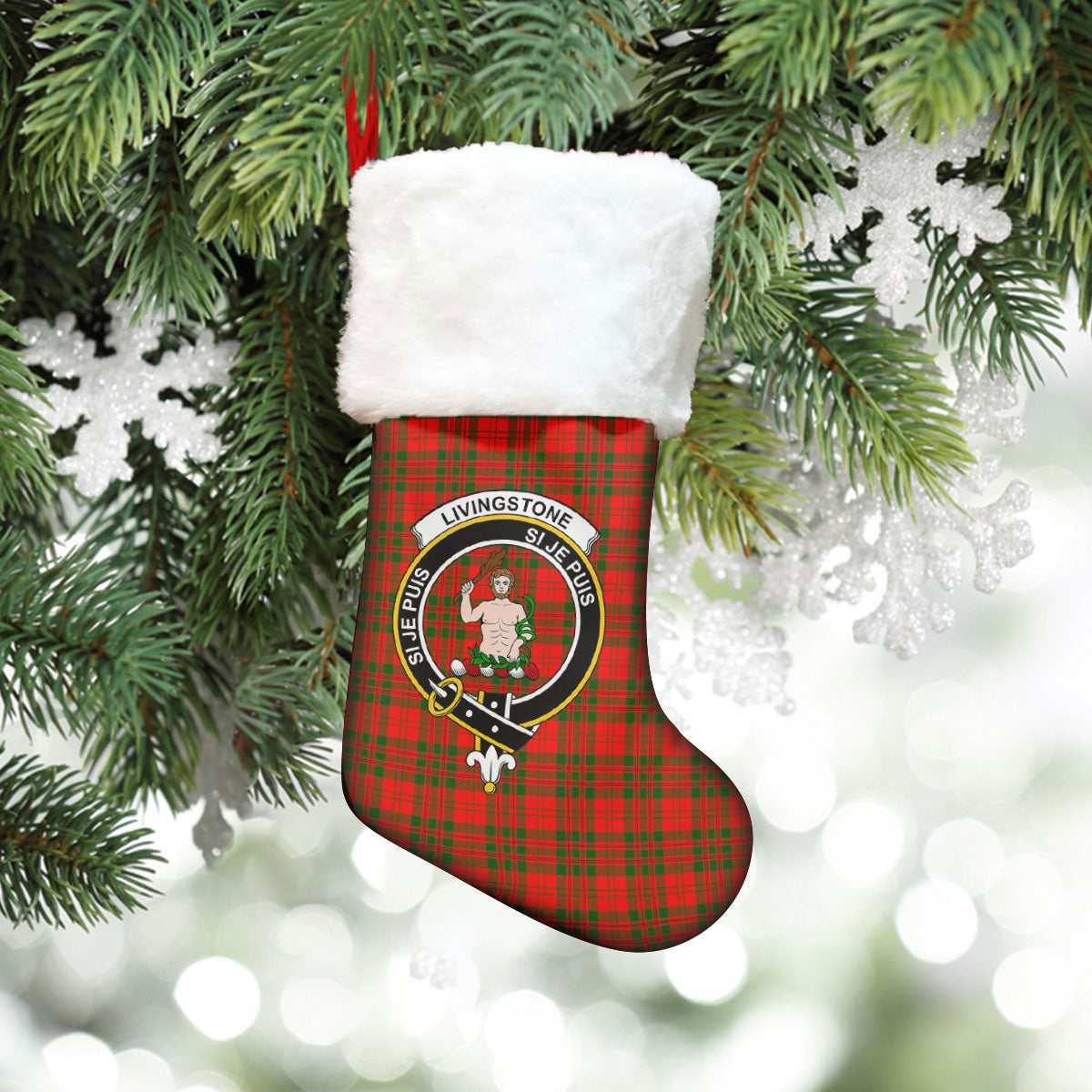 Livingstone Tartan Crest Christmas Stocking