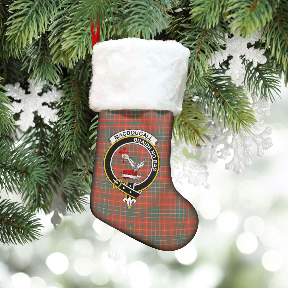 MacDougall Ancient Tartan Crest Christmas Stocking