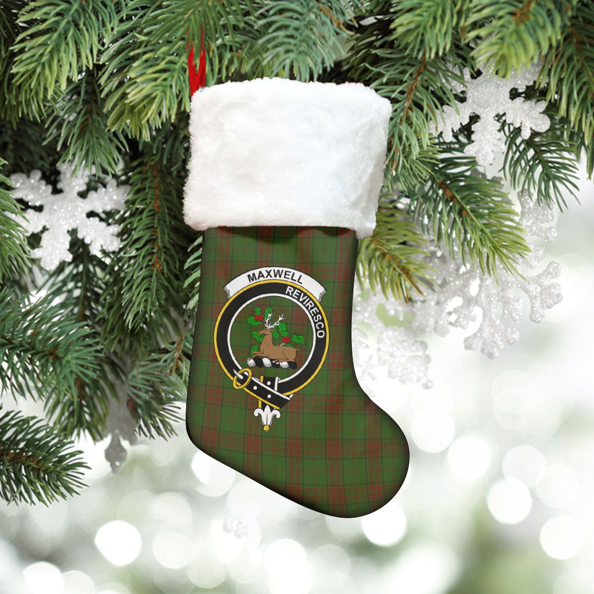 Maxwell Hunting Tartan Crest Christmas Stocking