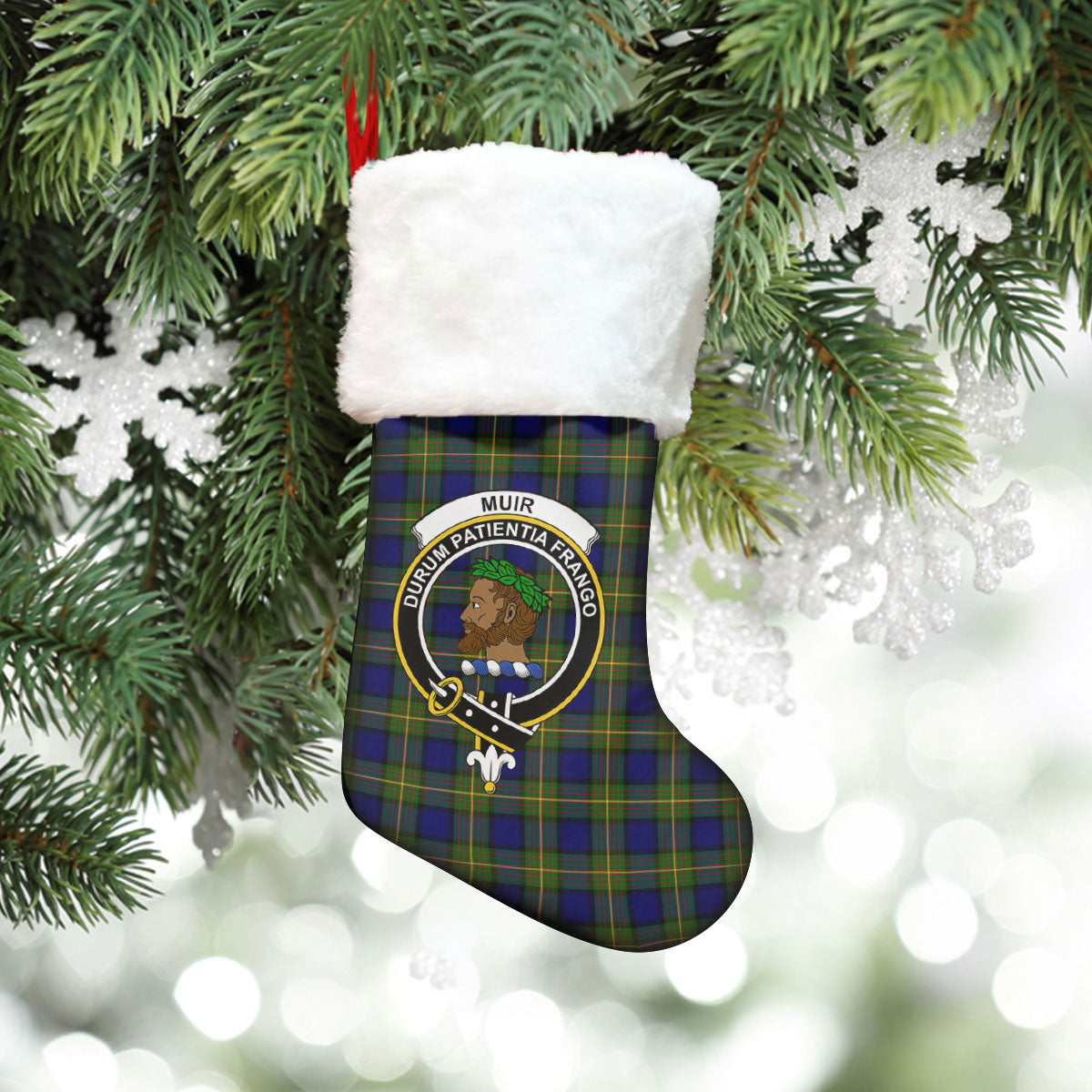 Muir Tartan Crest Christmas Stocking