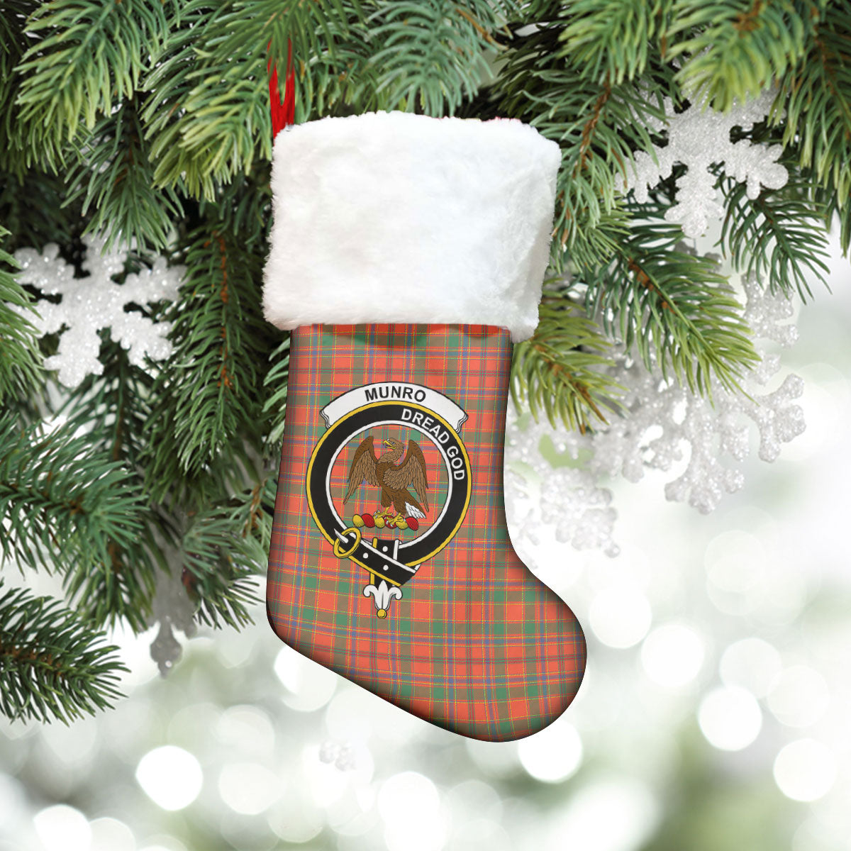 Munro Ancient Tartan Crest Christmas Stocking