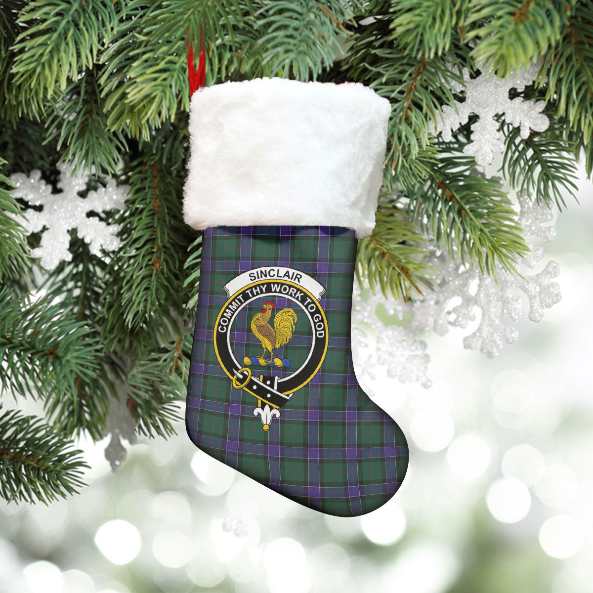 Sinclair Hunting Modern Tartan Crest Christmas Stocking