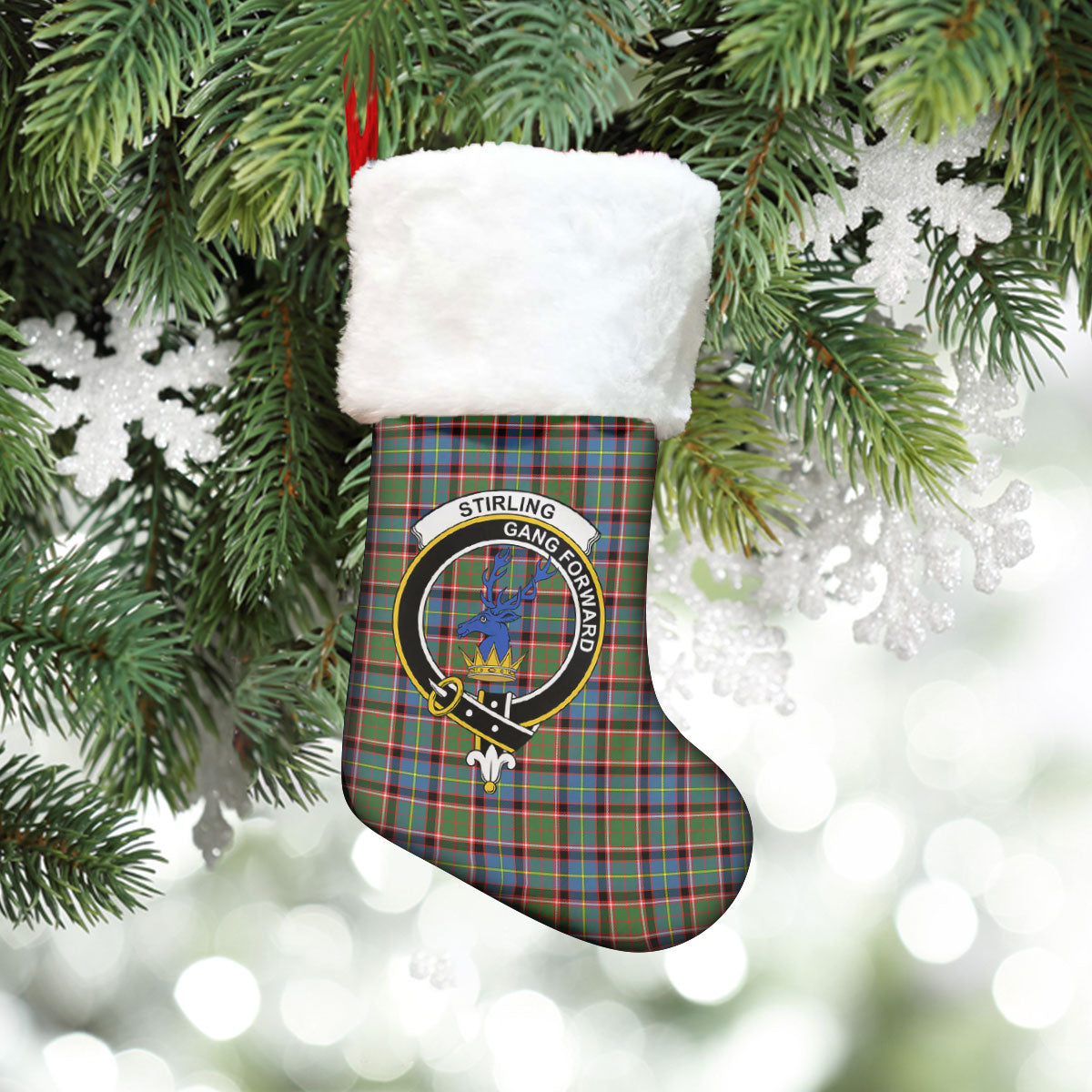 Stirling (of Cadder-Present Chief) Tartan Crest Christmas Stocking