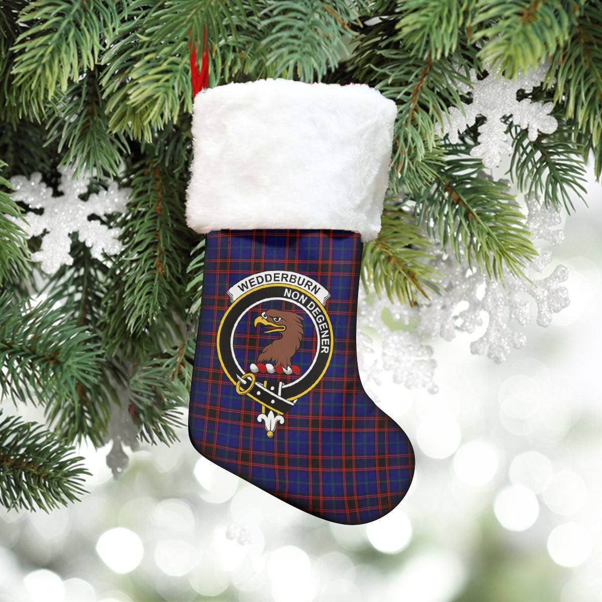 Wedderburn Tartan Crest Christmas Stocking