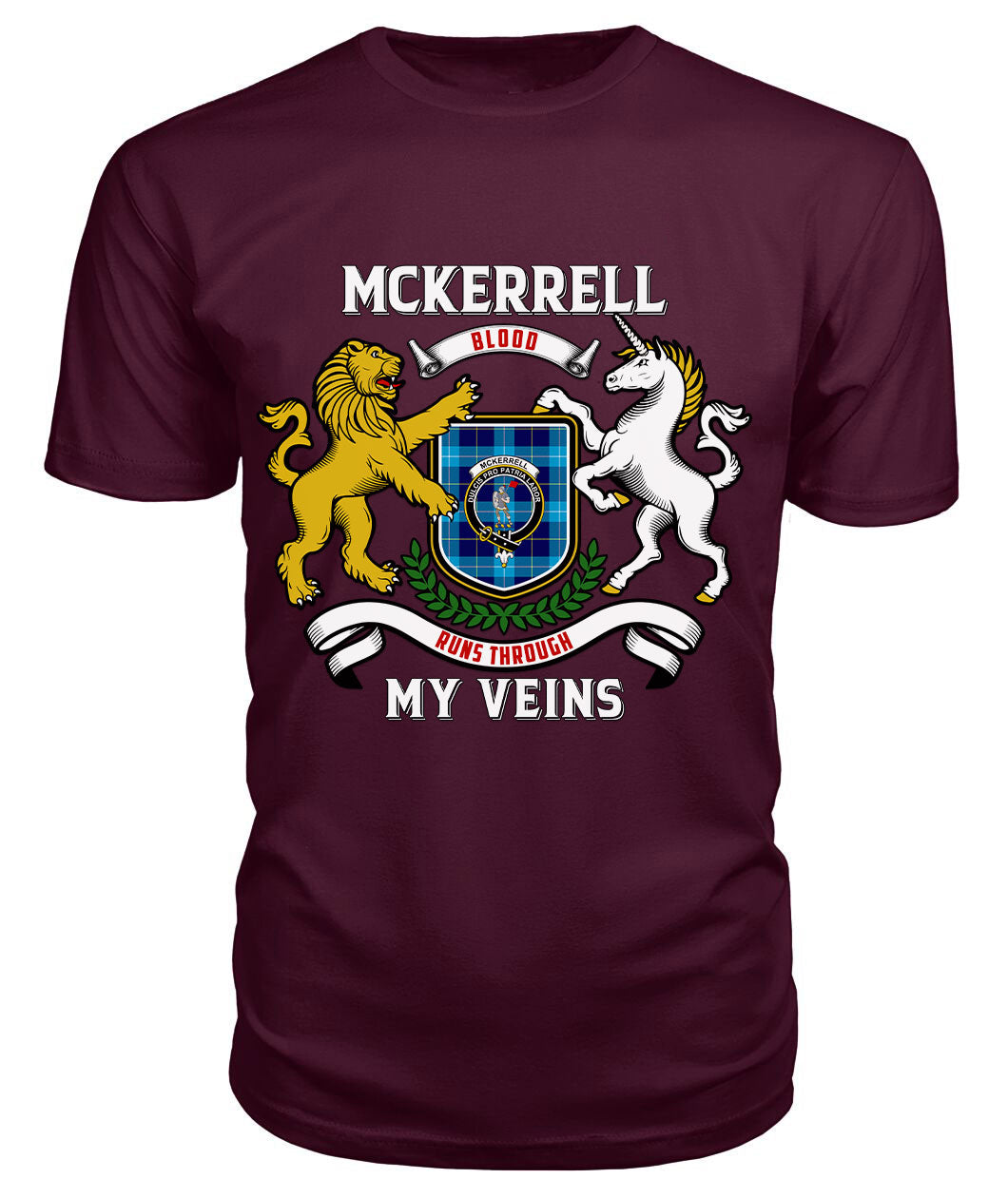 McKerrell Tartan Crest 2D T-shirt - Blood Runs Through My Veins Style
