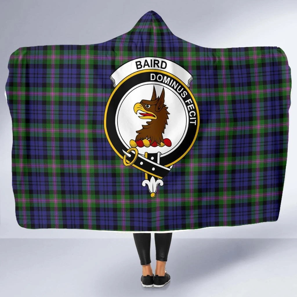 Baird Family Tartan Crest Hooded Blanket
