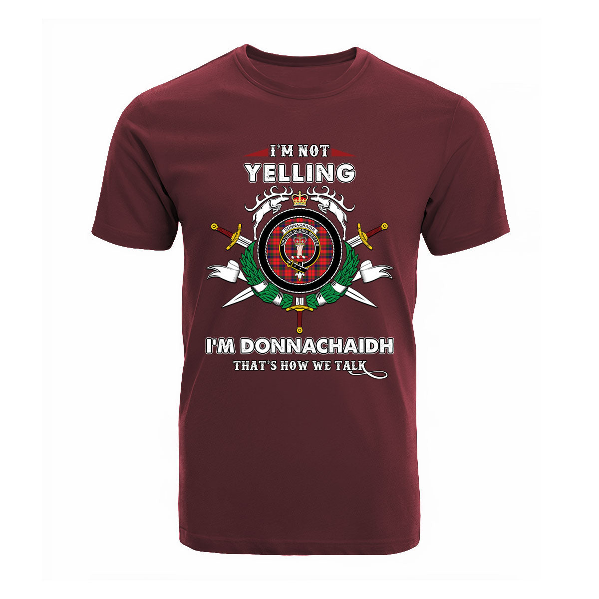 Donnachaidh Tartan Crest T-shirt - I'm not yelling style
