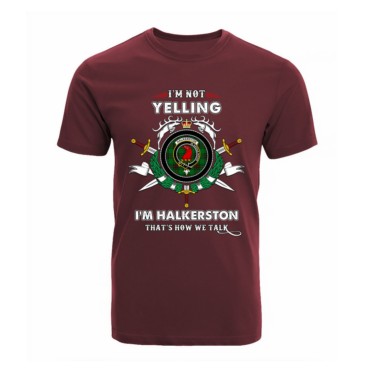 Haliburton Tartan Crest T-shirt - I'm not yelling style