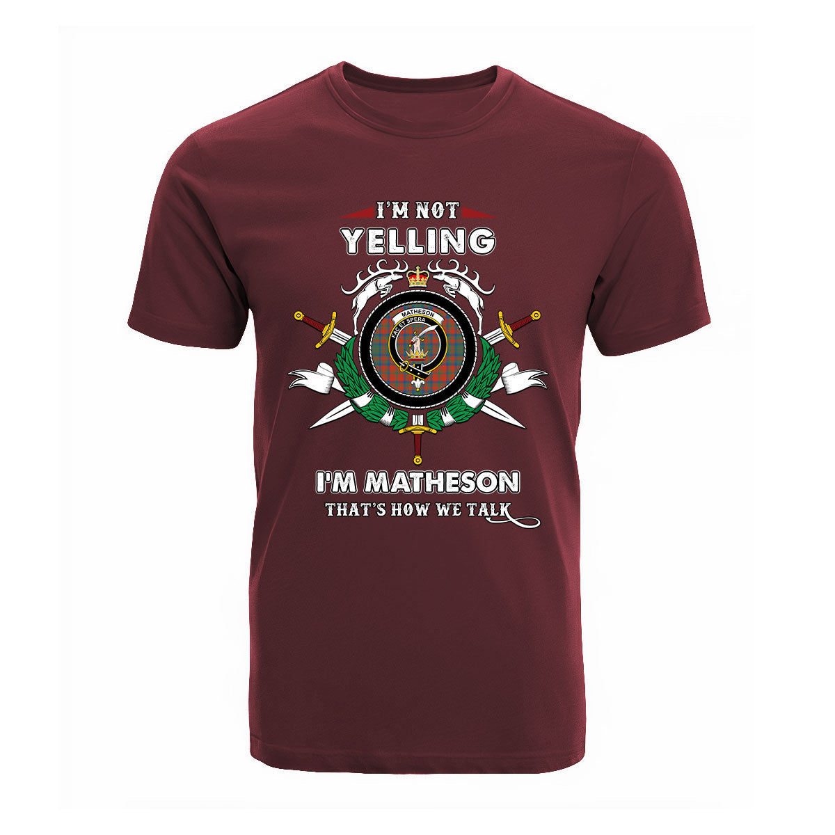 Matheson Tartan Crest T-shirt - I'm not yelling style