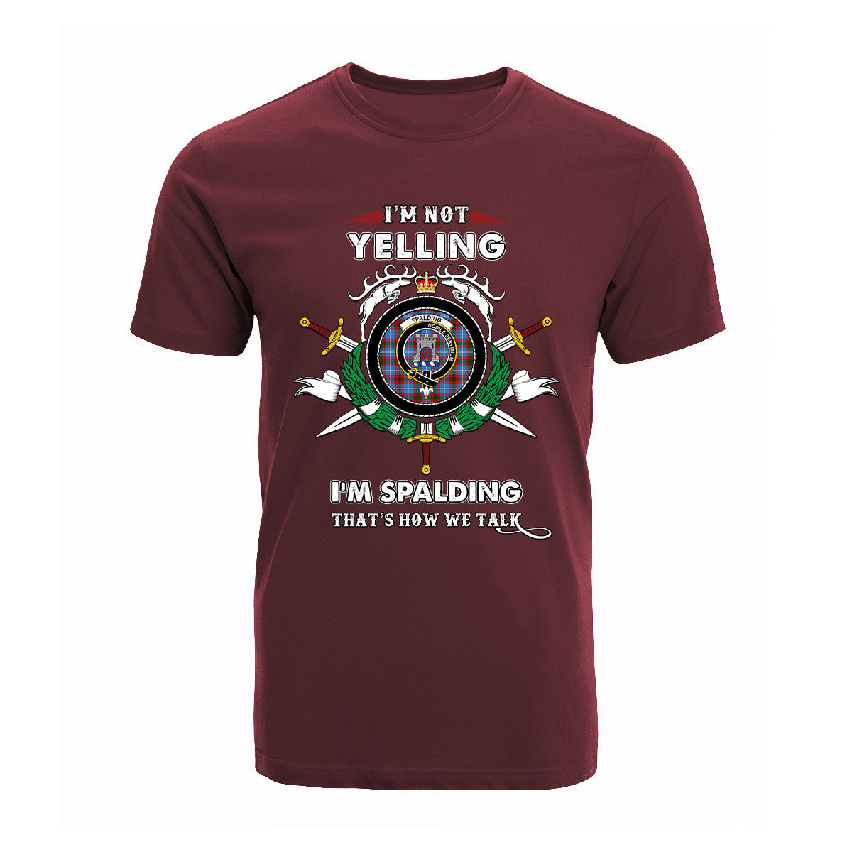Spalding Tartan Crest T-shirt - I'm not yelling style