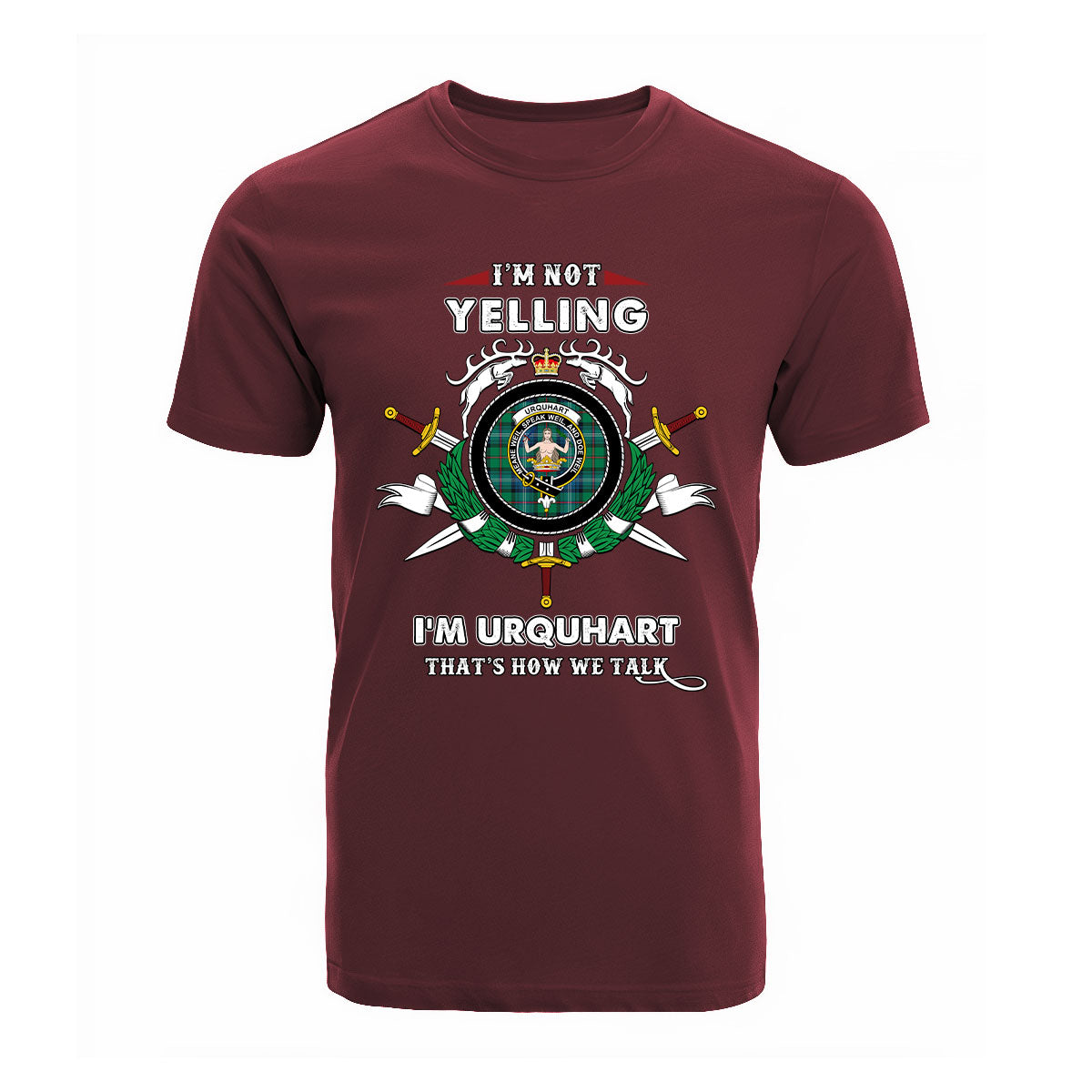 Urquhart Tartan Crest T-shirt - I'm not yelling style