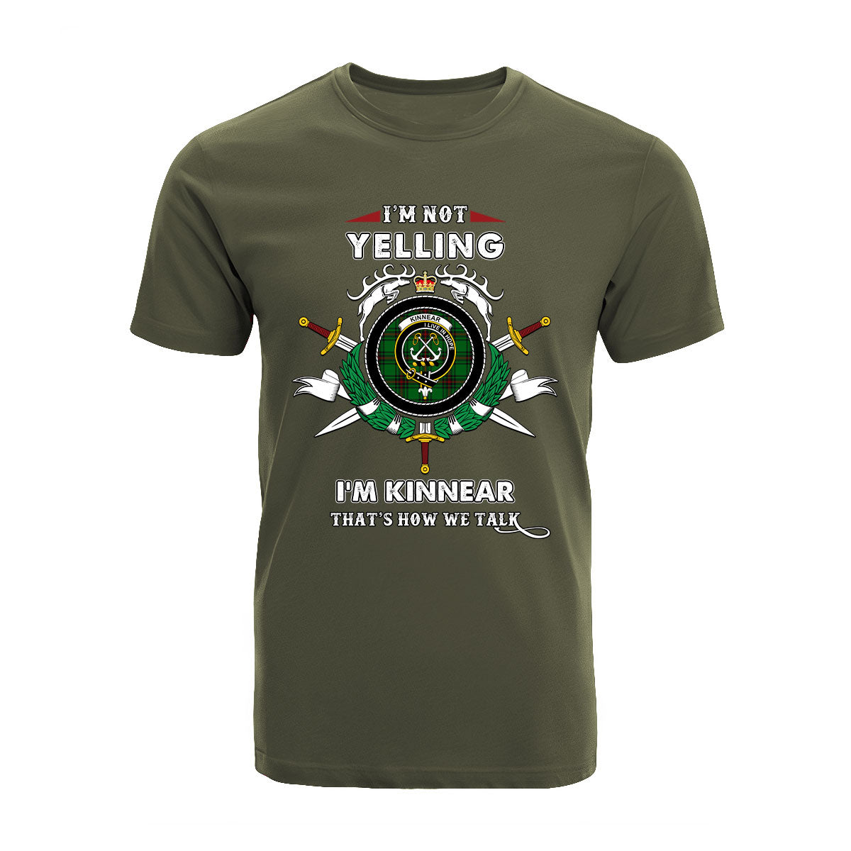 Kinnear Tartan Crest T-shirt - I'm not yelling style