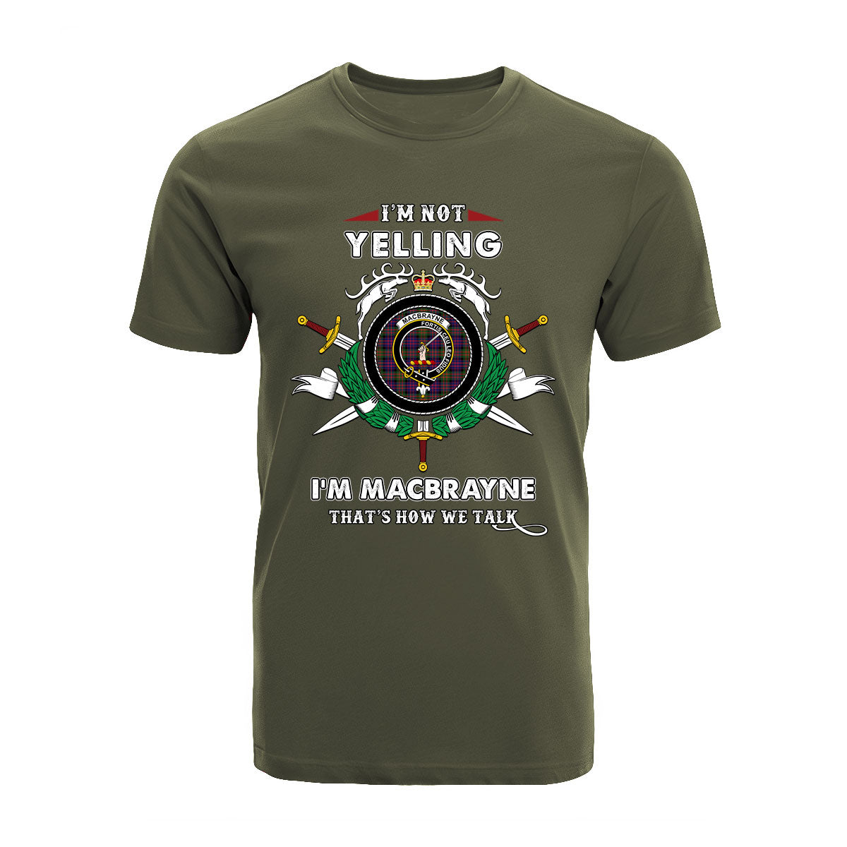 MacBrayne Tartan Crest T-shirt - I'm not yelling style