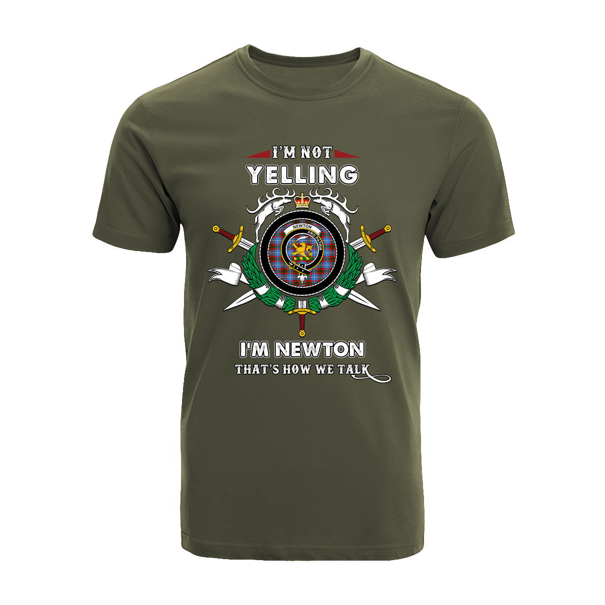 Newton Tartan Crest T-shirt - I'm not yelling style