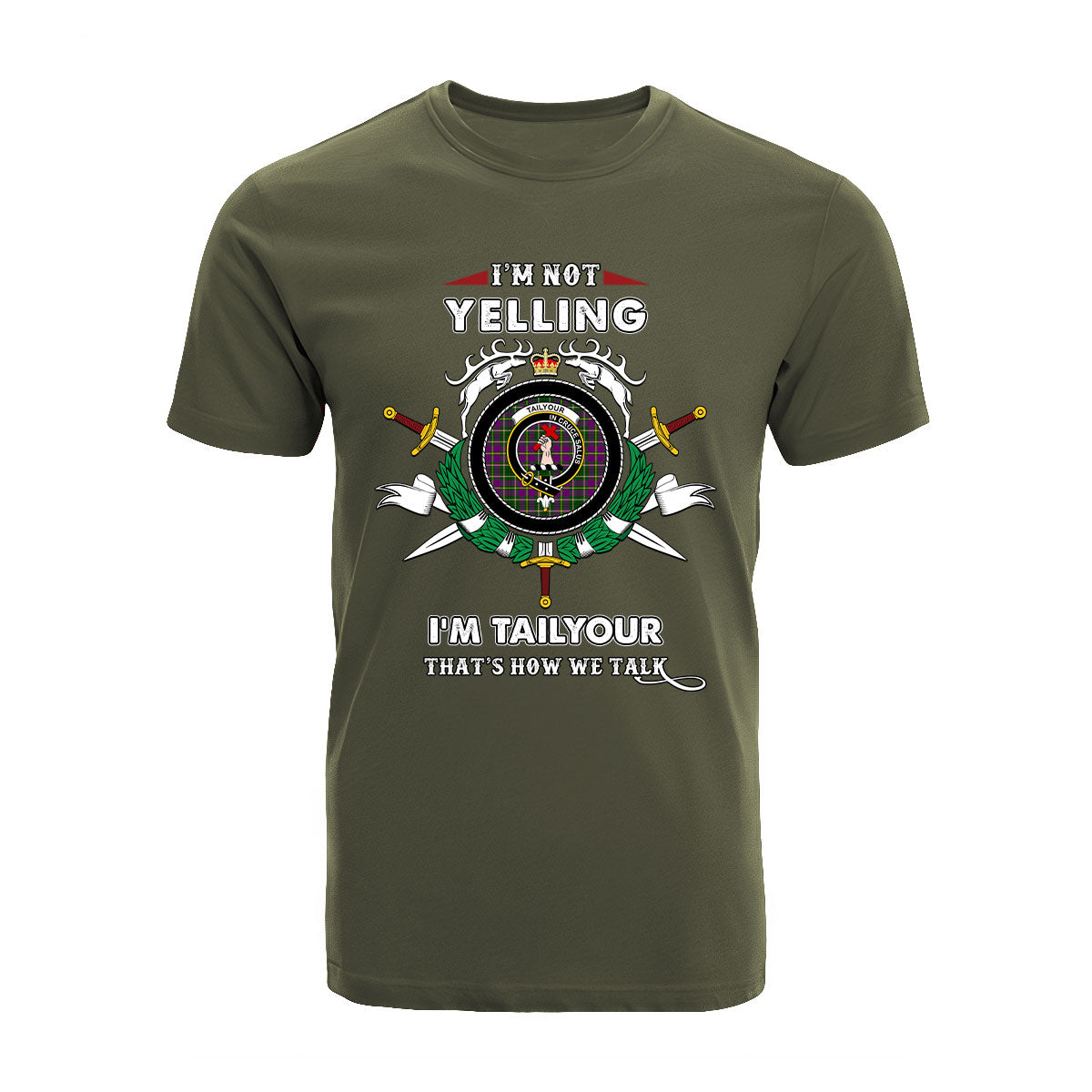 Tailyour Tartan Crest T-shirt - I'm not yelling style