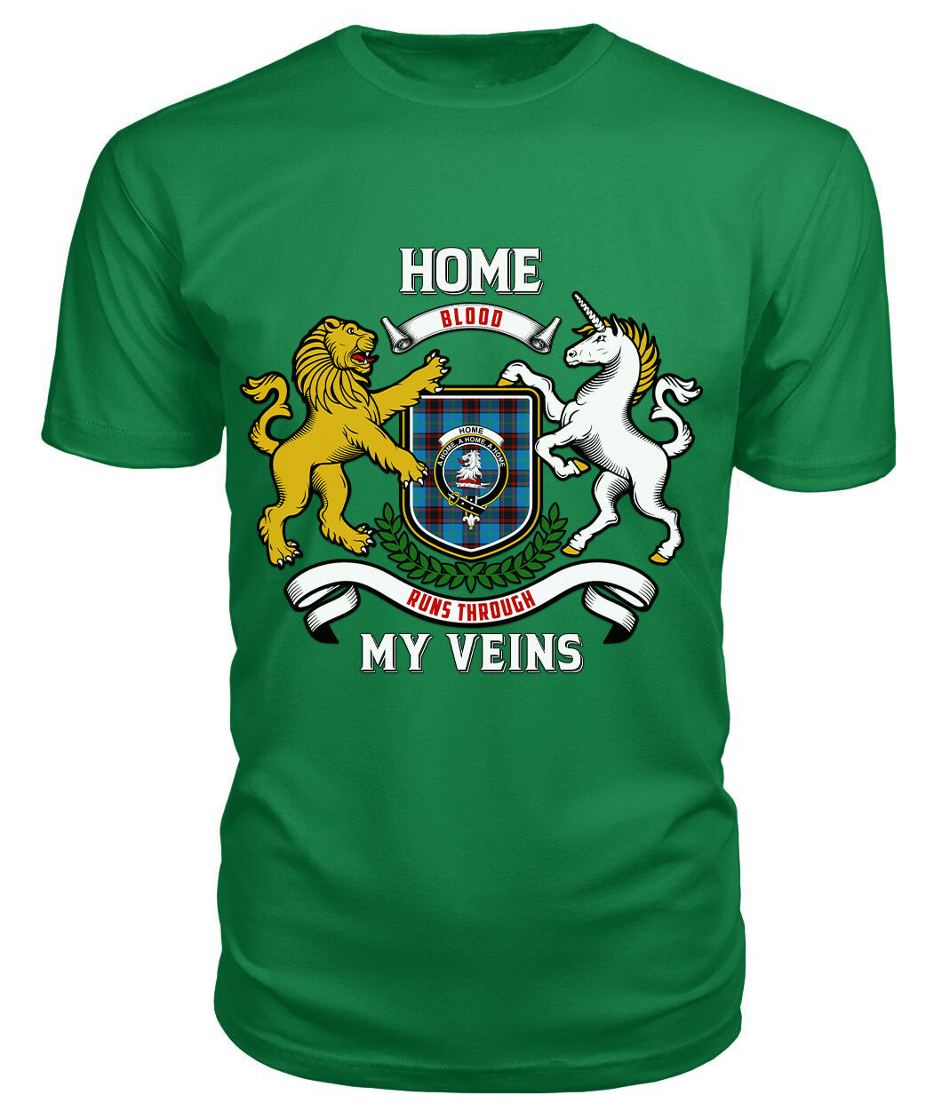 Home Ancient Tartan Crest 2D T-shirt - Blood Runs Through My Veins Style