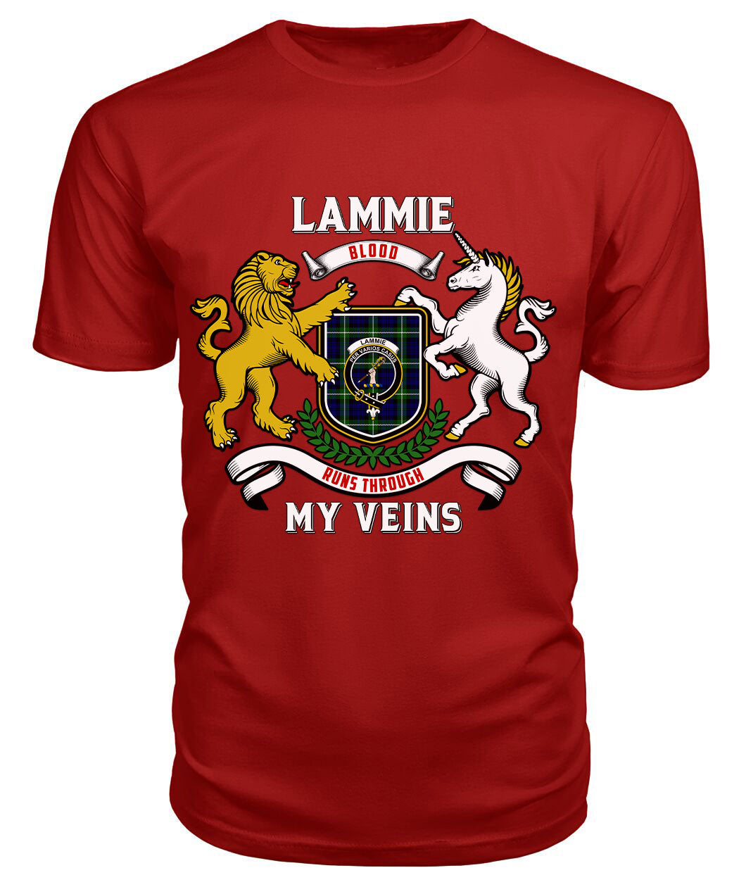 Lammie Tartan Crest 2D T-shirt - Blood Runs Through My Veins Style