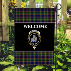 Dalrymple Tartan Crest Black Garden Flag