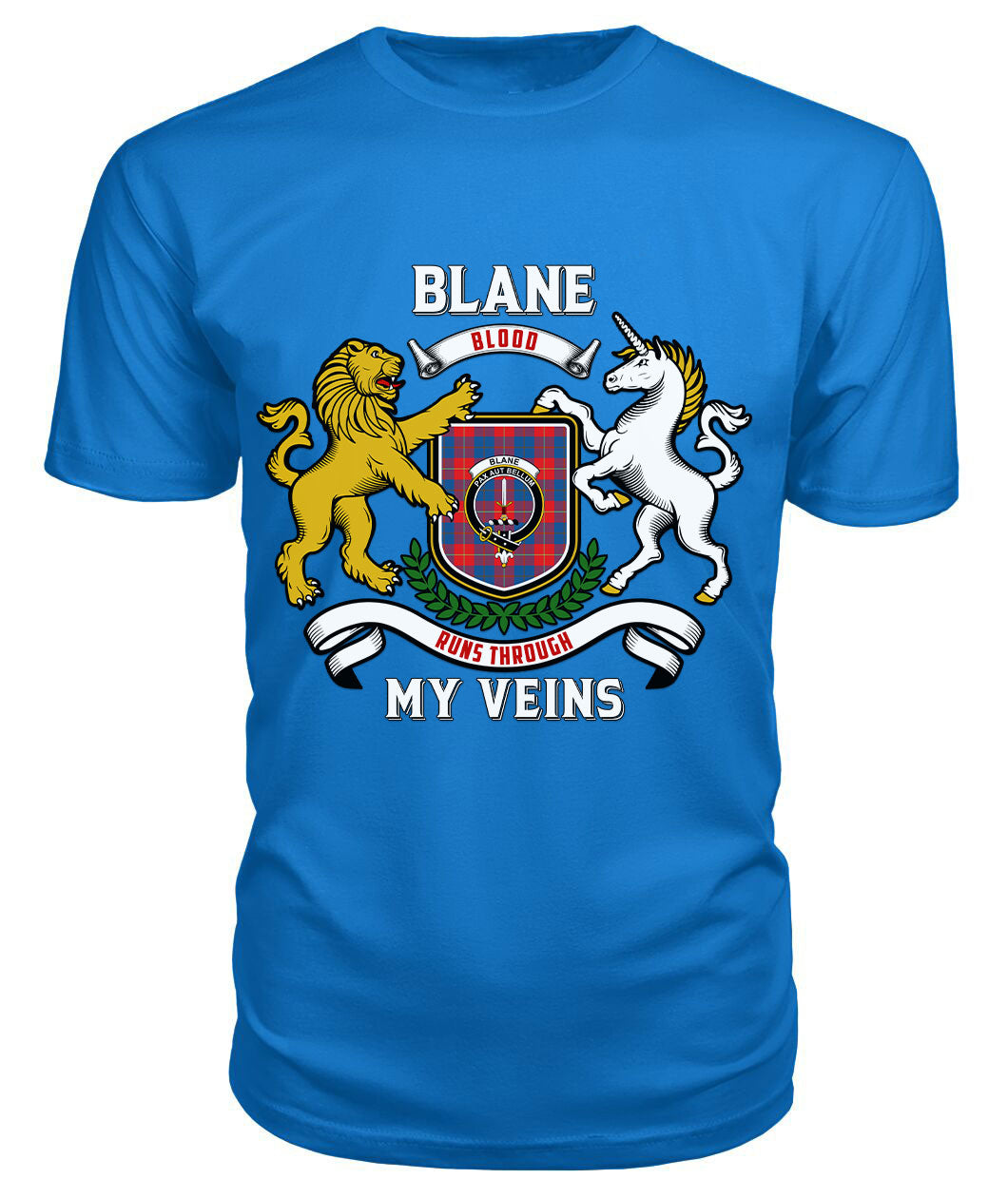 Blane Tartan Crest 2D T-shirt - Blood Runs Through My Veins Style