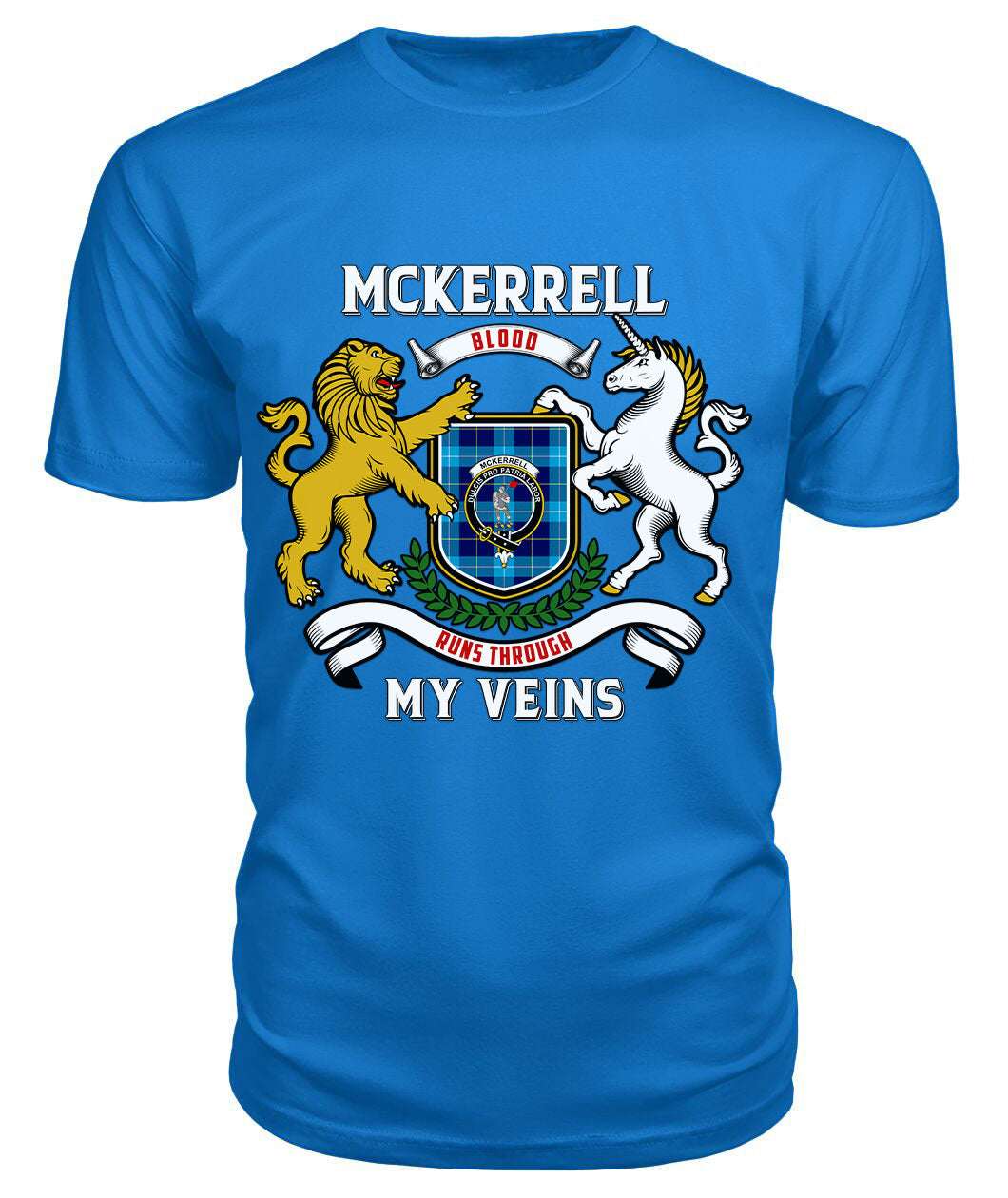 McKerrell Tartan Crest 2D T-shirt - Blood Runs Through My Veins Style