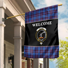 Elliot Tartan Crest Black Garden Flag