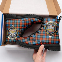 MacLachlan Ancient Tartan Crest Leather Boots