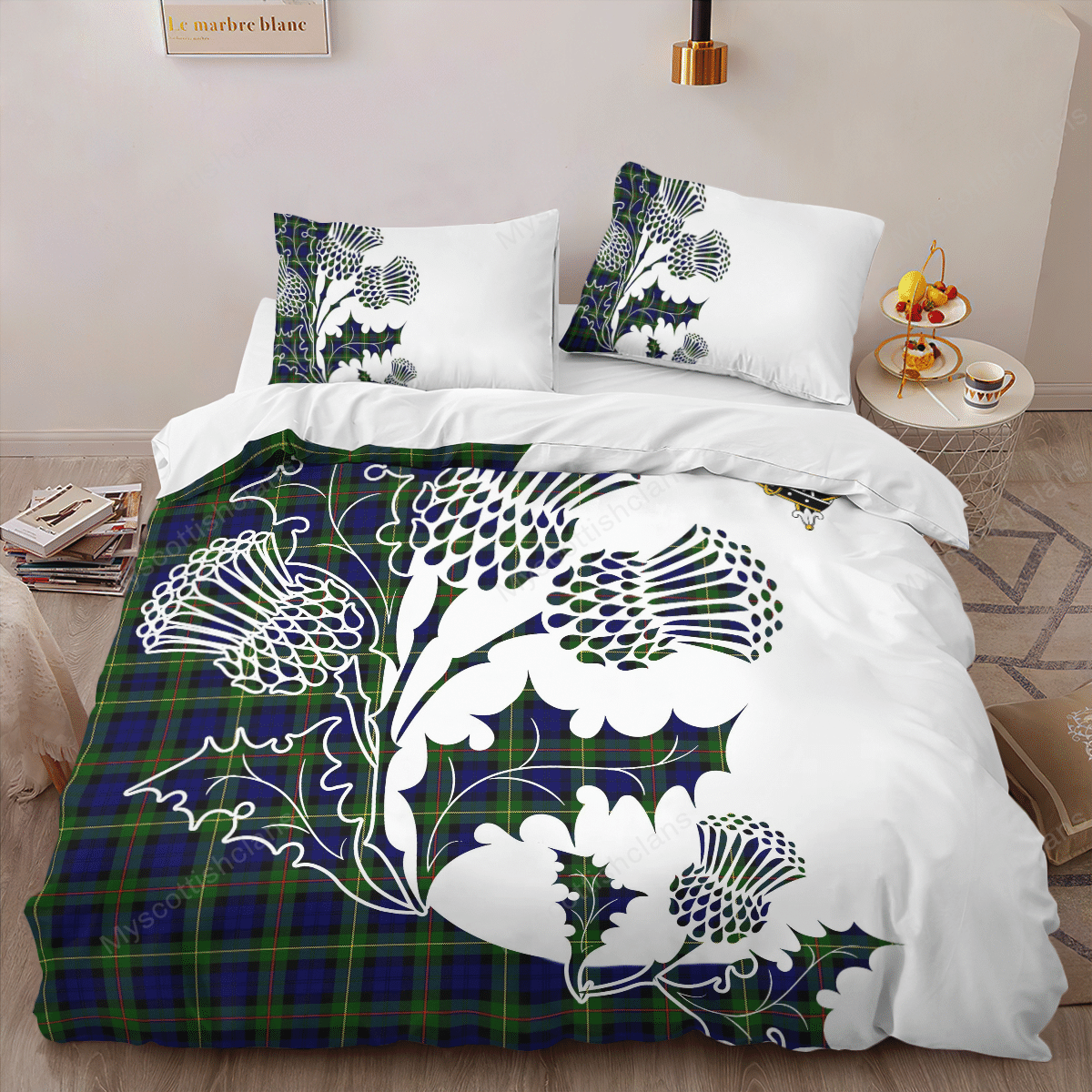 MacEwen Tartan Crest Bedding Set - Thistle Style